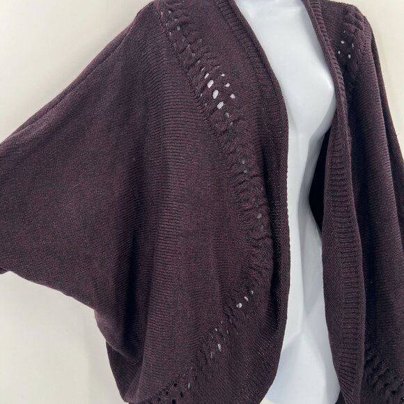 Lane Bryant Cardigan 22/24 Purple Cocoon Sweater Open Front Dolman Sleeve Knit - Picture 8 of 10